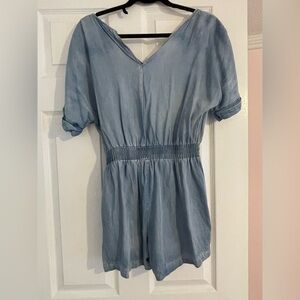 Pink Lily denim romper